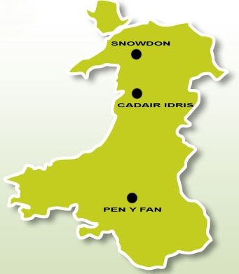 welsh mountains map